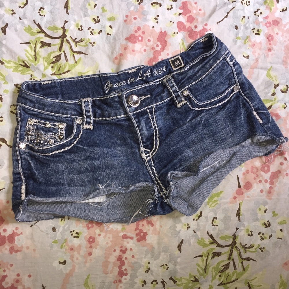 Jeweled Jean Shorts